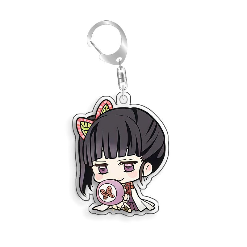 For Demon Slayer Genya Shinazugawa Tsuyuri Kanao Rengoku Kyojuro Acrylic Selfmade Cartoon Anime Keychain Pendant Toy Gift 5cm