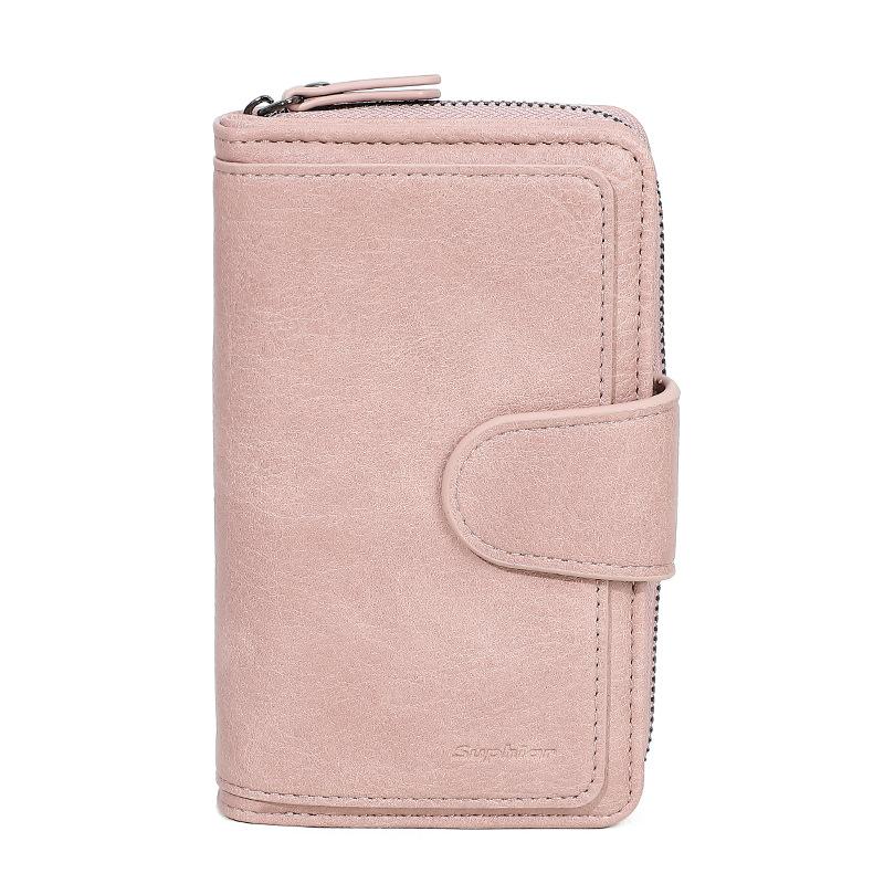 

Women wallet with zipper buckle zipper coin purse PU retro wallet