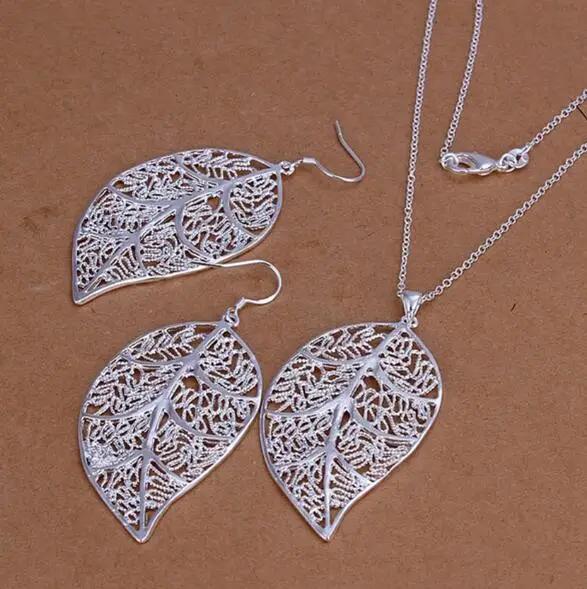 Charms Wedding 925 Silver Jewelry Fashion Pretty Pendant Necklace Earring Women Party Set TOP Quality Stamped