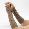 Winter Hand Gloves Soft Warm Gloves Arm Crochet Hollow Out Fingerless Gloves