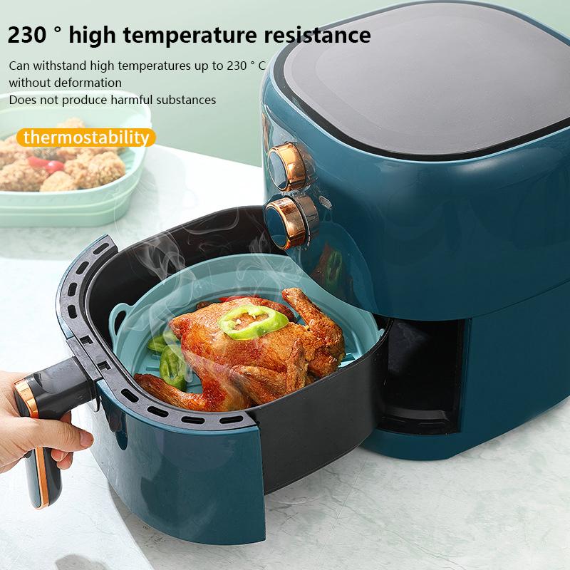 Reusable Air Fryer Silicone Basket Oven Baking Tray Airfryer Silicone Pot For Pizza Fried Chicken Grill Pan Mat Kitchen Tool