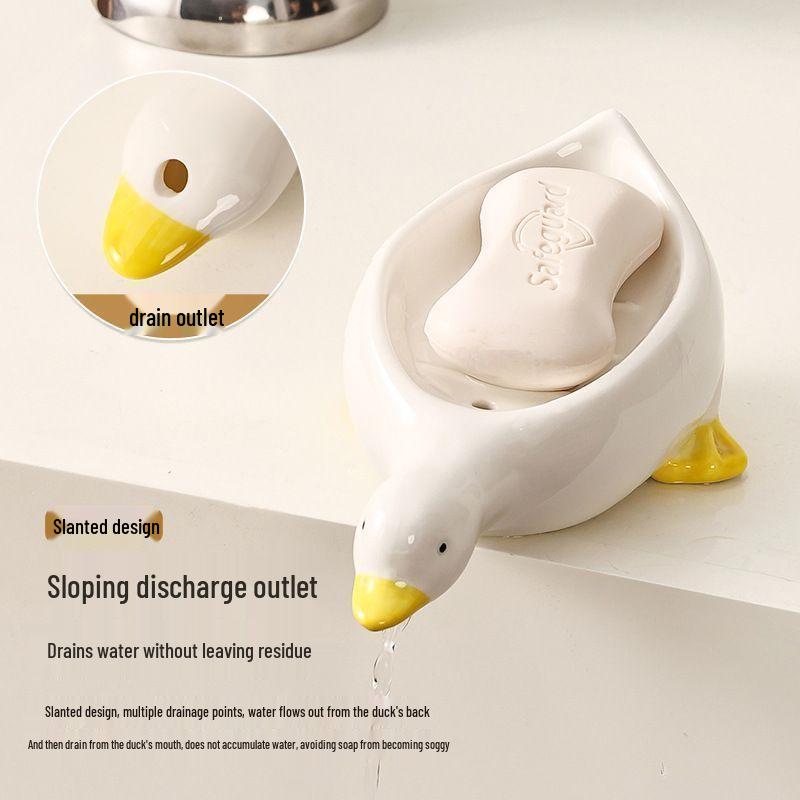 Entenküken-Gelbe Multifunktionale Seifenschale mit Abtropfständer für Badezimmer Waschbecken.