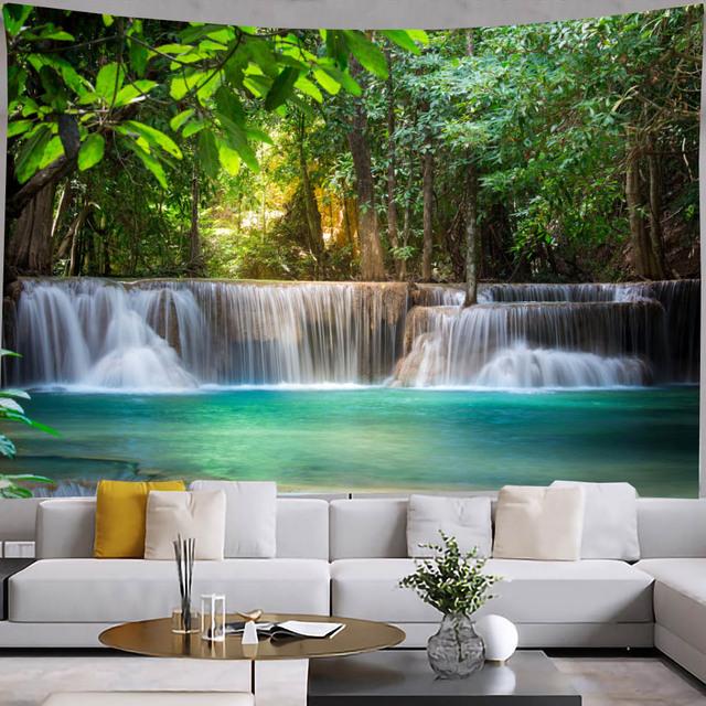 Lesní vodopád Tapiserie Tapiserie Nástěnná dekorace Boho Home Decor Krajina Tapestriees Ložnice Dekorace Kawaii Room Decor Wall Art