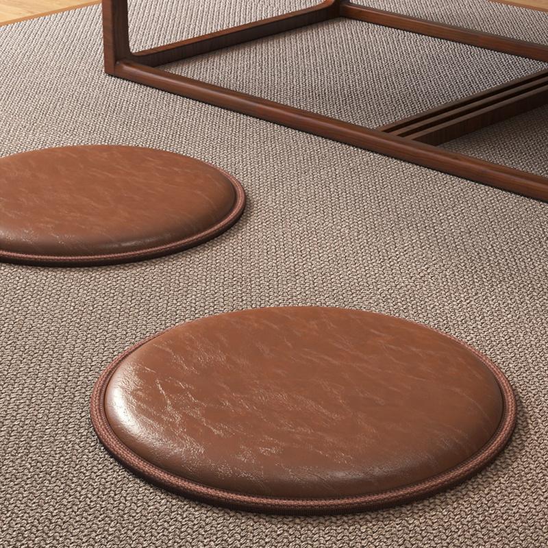 

Thick Leather Cushion Non-Slip Soft Round Sitting Seat Pad Waterproof 40Cm Dining Chair Pad Living Room A1
