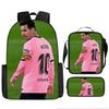 Football Schoolbag Three-Piece Backpack Pencil Bag Satchel Package Primary And Secondary School Students Schoolbag