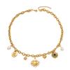 Wind lady necklace niche love inlaid pearl gemstone with design pendant chain versatile high sense