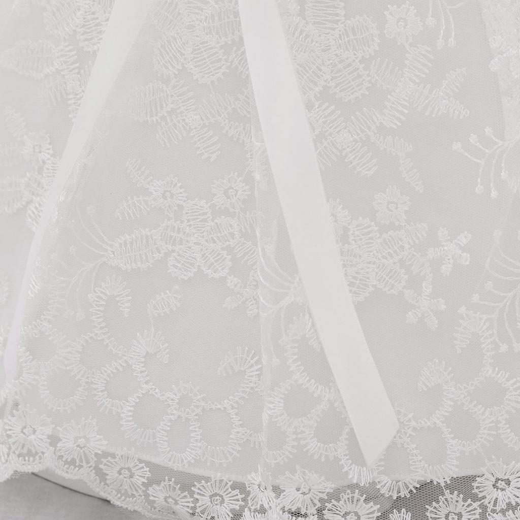 European & American Baby Lace Christening Dress with Puffy Skirt & Hat