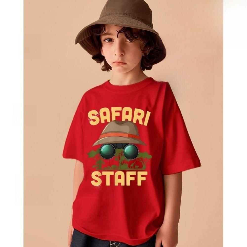 New Short Sleeve Cute Kids T-Shirt, Zoo Keeper Costume, Jungle Theme T-Shirt, Unisex for Boys and Girls