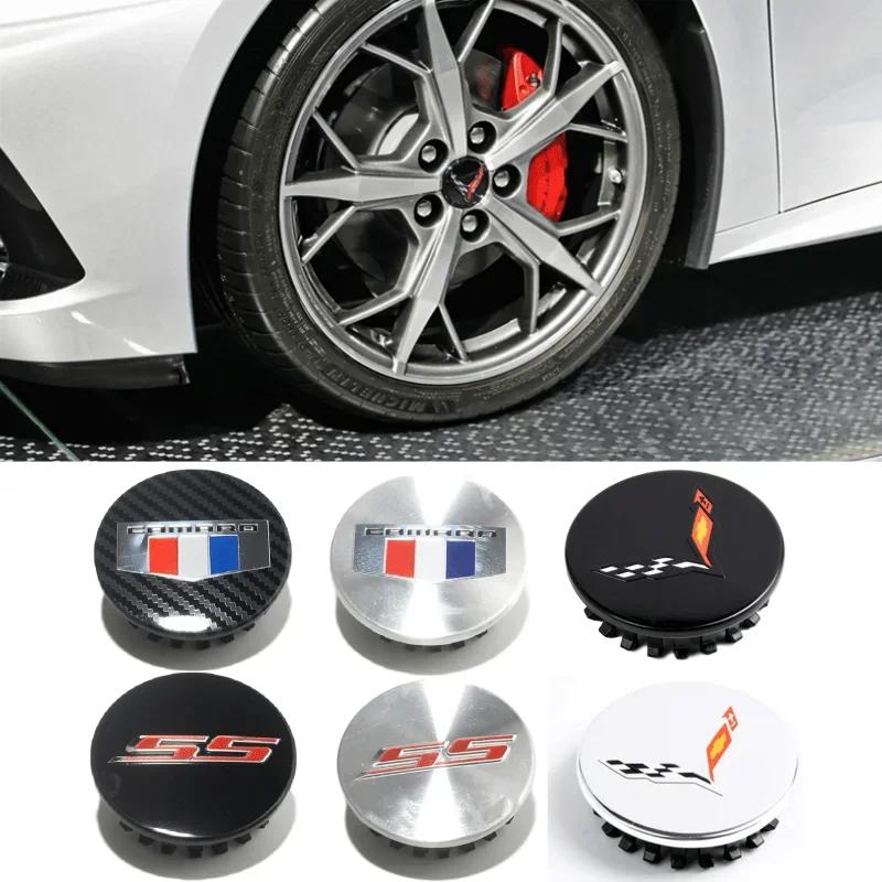 4PCS 68mm Car Wheel Center Covers Emblem for CAMARO SS Logo Corvette ABS Auto Styling Tires Hub Caps Decoration