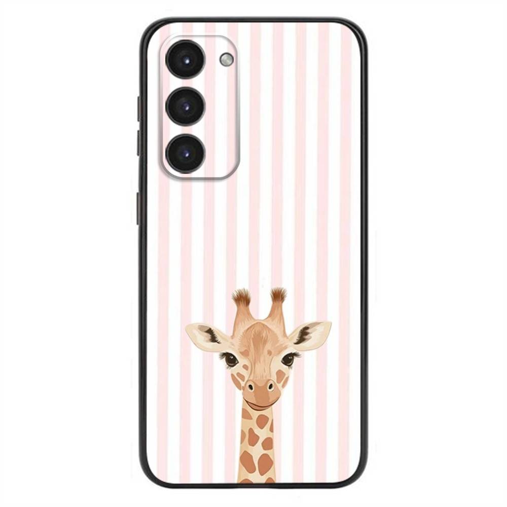 Striped Background Giraffe Phone Case For Samsung Galaxy A20,21s,22,31,32,52,53,72,73,80,91 Soft Liquid Silicone Black Cover