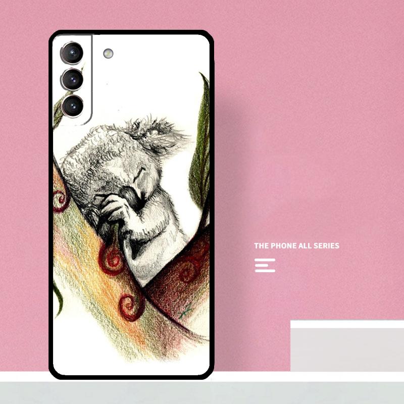 Cartoon Painting Animal Koala Phone Case For Samsung Galaxy S26 S25 S24 S20 S21 S22 S23 Ultra S10 Plus S25 FE Cover Coque