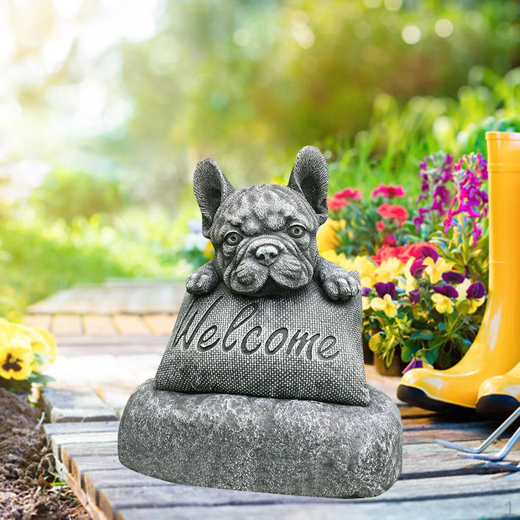 

Statue Garden Welcome Sign Decoration Resin Craft Animal Sculpture Ornament 4.3x4.3x5.9 Inch