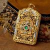 Authentic Resin 2X3cm Flame Scroll Mandala Box Pendant