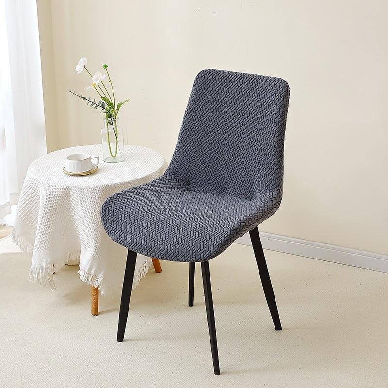 Jacquard Curved Chair Cover Anti-slip Stretch Dining Chair Covers All-inclusive Furniture Protector Funda Silla Housse De Chaise