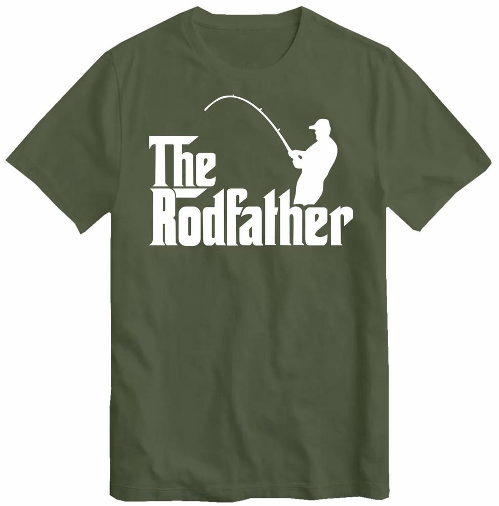The Rodfather Unisexs T Shirt Funny Joke Novelty Fish Carp Cool Dad Grandad Top