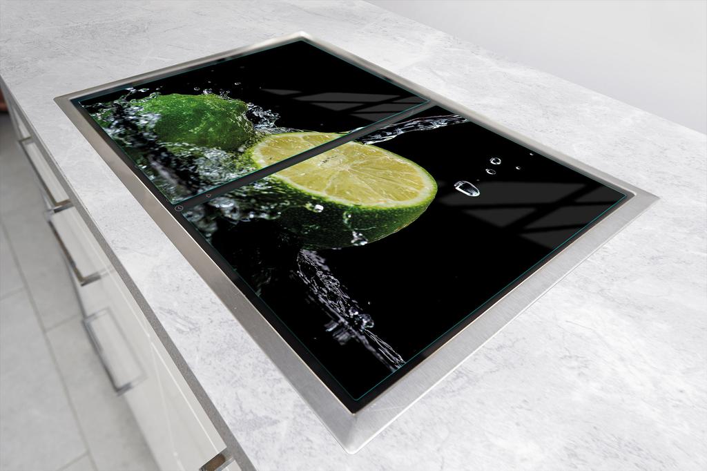 GLAS Schutzplatte Tischplatte 75x52 Zitrone