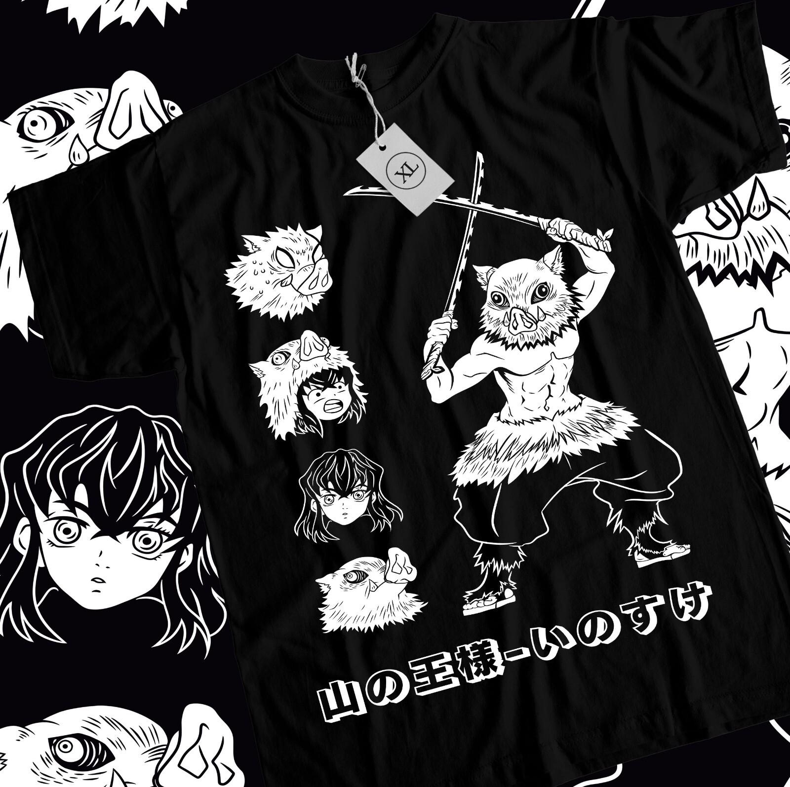 Inosuke T-shirt Demon Slayer Inosuke Kimetsu No Yaiba Anime Movie Manga Shirt L