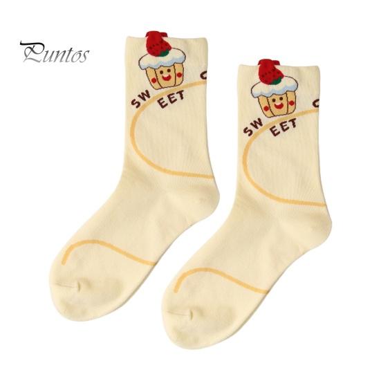 

1 пара зимних носков с рисунком в японском стиле с рисунком чипсов бургера, средней длины, противоскользящие, высокоэластичные, сохраняющие тепло, спортивные носки унисекс, повседневные носки One Size D