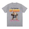Funny I Am Fighting My Demons and The Are Winning Hamster Tshirt Unisex Fashion Creative T Shirts Short Sleeve Oversized Tshirts
