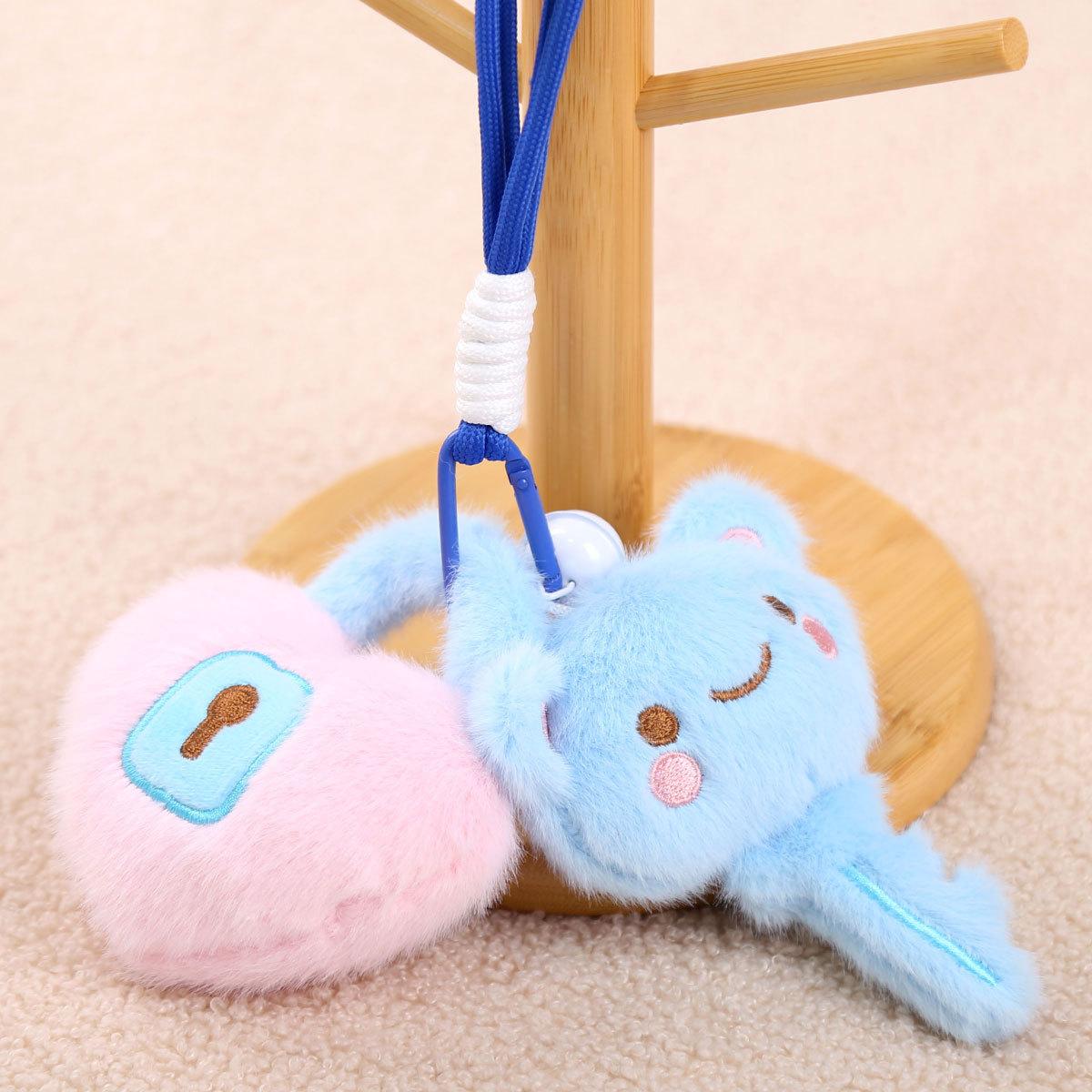 

Key love lock doll pendant keychain plush toy gift girls bag pendant doll About 12cm/47g