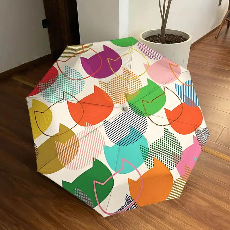 

1pc Cat Pattern Automatic Folding Umbrella - Portable Collapsible Design, 8-Rib Iron Frame, Casual Outdoor Accessory yy251215235