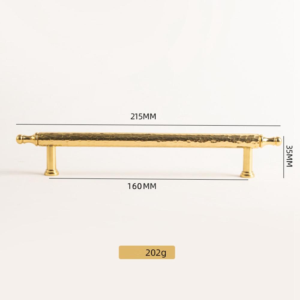Mässing Fransk Skåphandtag 160mm Hålavstånd 6167 Hamrade Lådhandtag för Garderob