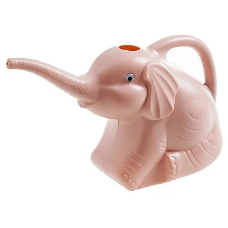 Cute Plastic Elephant Shape Watering Can Pot Home Patio Lawn Gardening Tool Watering Pot for Outdoor Irrigation Water Spray