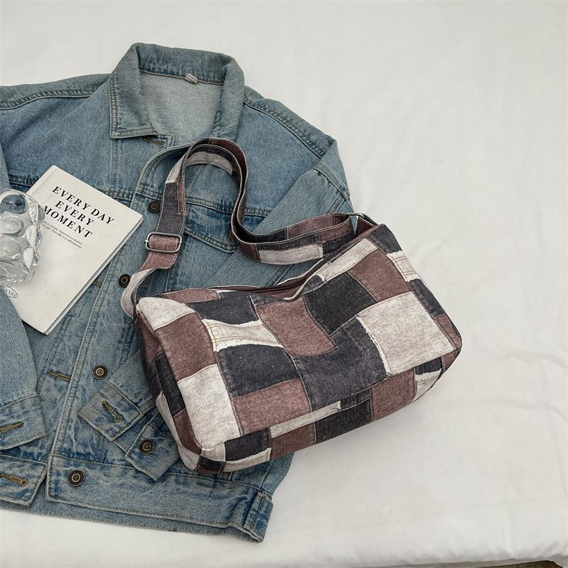 Джинсовая холщовая сумка Женская сумка через плечо Пригородная большая сумка синий — фото 14