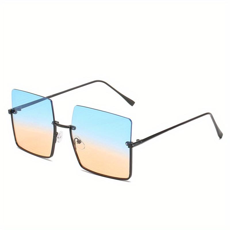 

Y2K Fashion Большие квадратные солнцезащитные очки женские ретро большая оправа металл полуободковые солнцезащитные очки не поляризованные очки