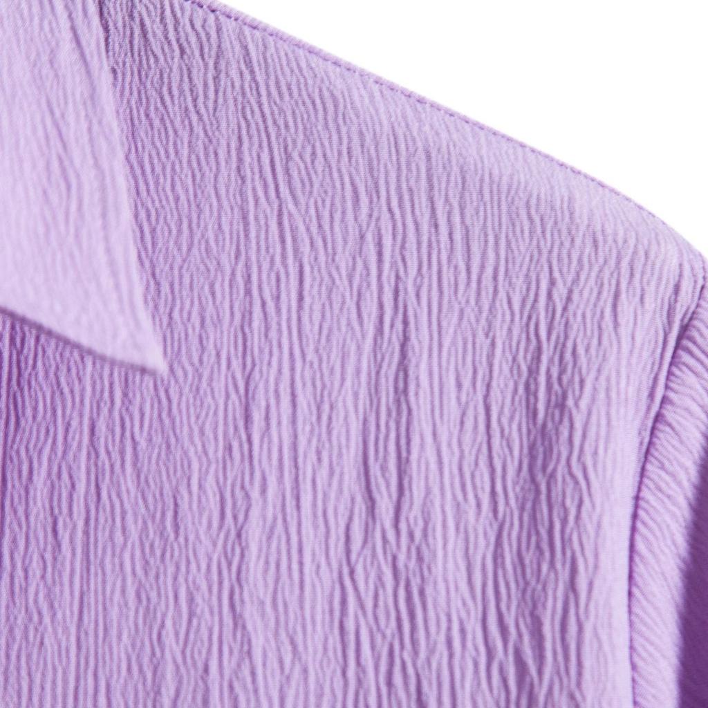 Summer Cotton Linen Shirt for Men's Lapel Loose Solid Color Hide Button Up Short Sleeve Shirts