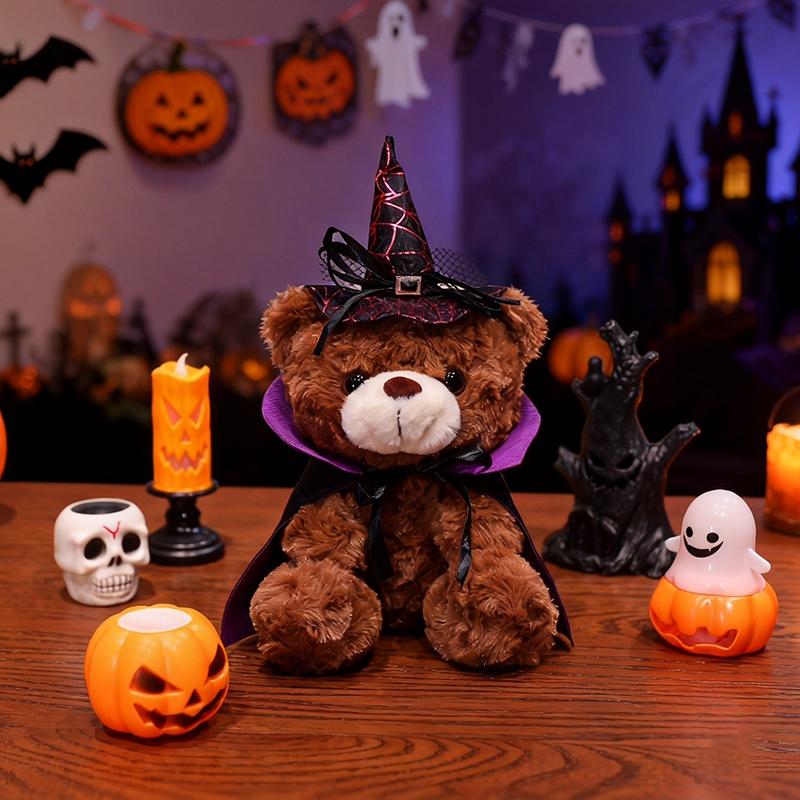 

28CM Lovely Halloween Bear Plush Toy Sets Kawaii Cloak Bear Doll Stuffed Plush Animal Pillow Imaginative Play Festival Perfect Gift 28cm