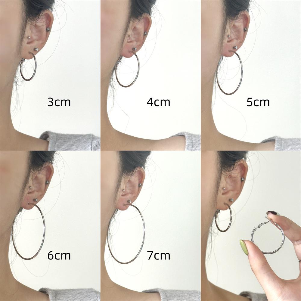 

Крупные серебряные серьги-кольца в стиле Y2K Millenial для женщин — крупные, преувеличенные, высококлассный дизайн