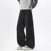 American retro men's and women's overalls loose big pocket drawstring straight pants washed tide brand wide-leg pants casual trousers