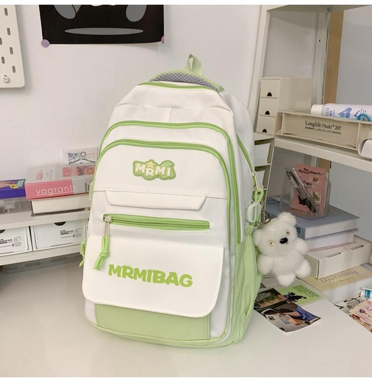 Schoolbag Girls Large Capacity Backpack Junior High School Student 1011 College Style School Bag Elementary School Student Leisure Fashion Travel