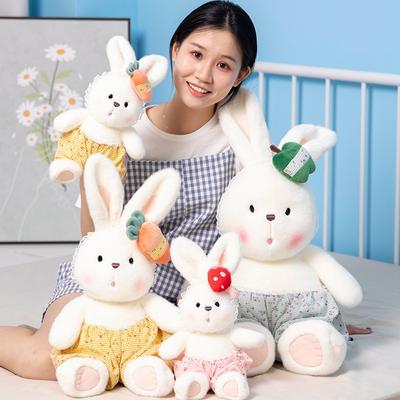 Bonito bonito coelhinho boneca brinquedo de pelúcia coelhinho branco boneca crianças acalmando boneca de pano presente de aniversário para menina