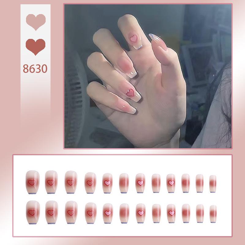 Ice-Clear Nude Ballet Nail Art Medium-Length Press-On Tips