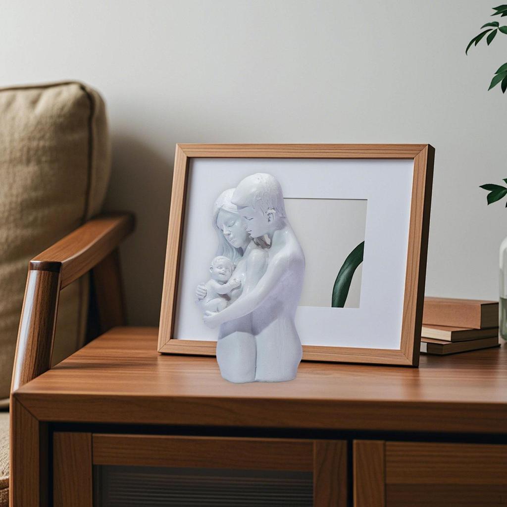 Family Statue Parents and Child Gift Modern Table Centerpiece Ornament of 3 Figurines Hand