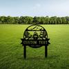 Personalisierte Lagerfeuer Metallschild, Individuelle Hütten Namensschild, Outdoor Gartenpfahl Dekoration, Camping Geschenk Rustikal