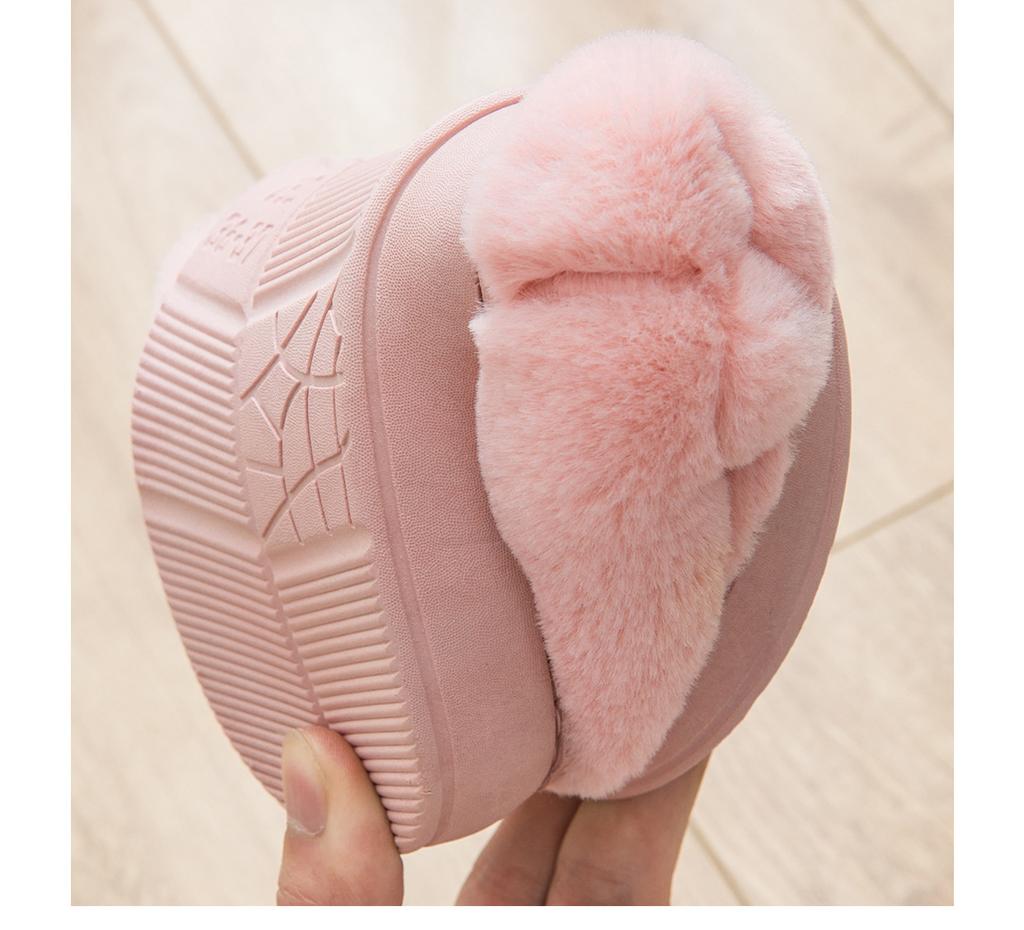 Women Plush Slipper Autumn And Winter Cotton Slides Home Thick Soles Antiskid Shoes Female Household Soft Warm Slipper Shoes