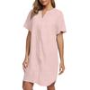 Women's Casual Fashion Sexy Short Sleeve Short Solid Color Nightgown Dress