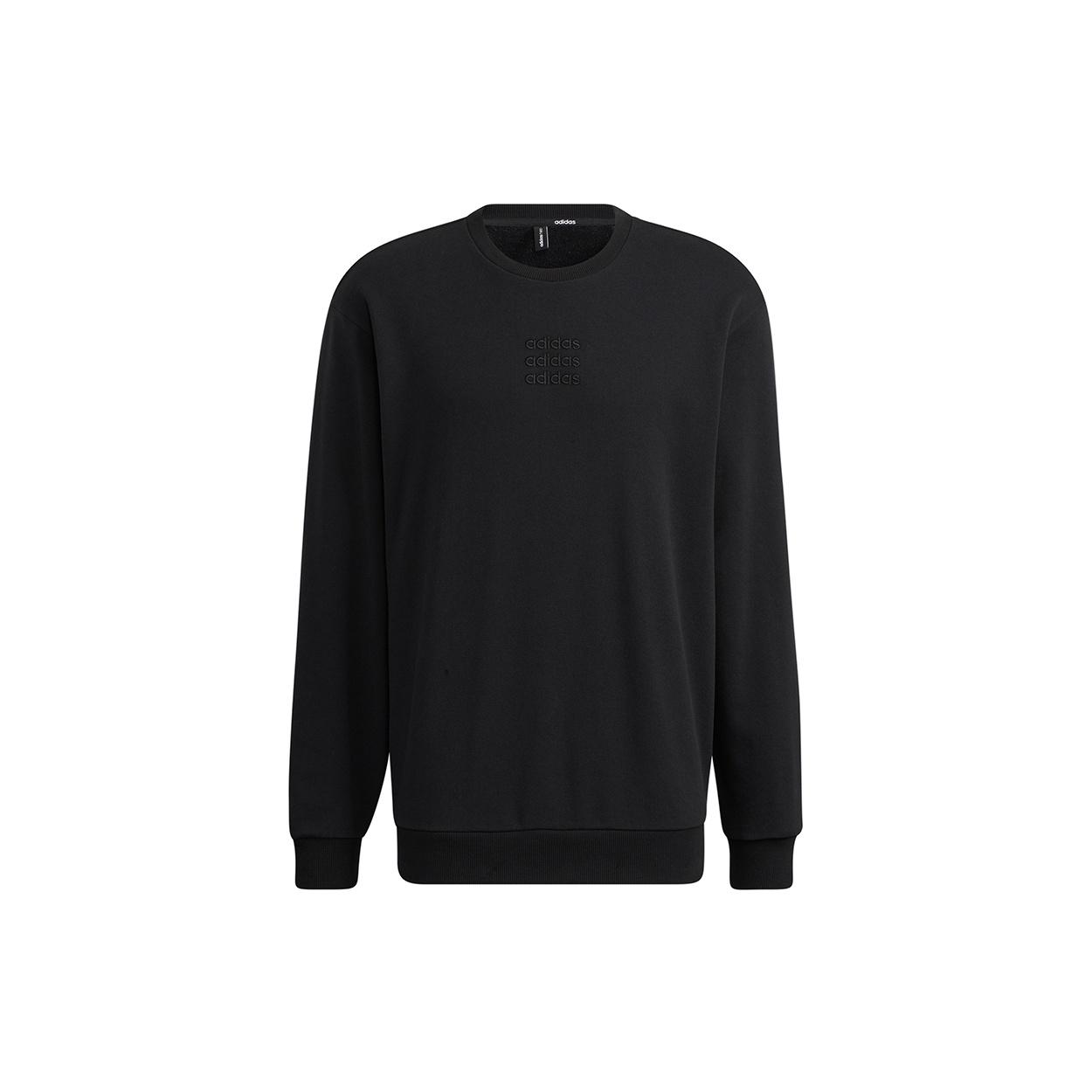 Men s adidas neo Ce C+ Swt Embroidered Logo Pullover Round Neck Sports Black H14216 XXL