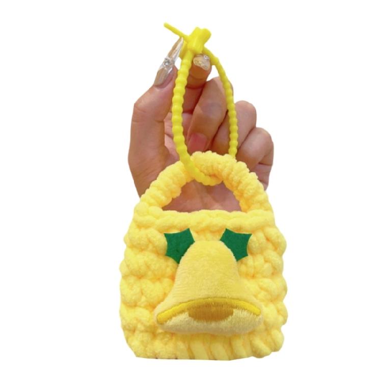 Christmas Plush Keychain Wallet Space Knit Earphone Bag Pendant Practical Holiday Accessory