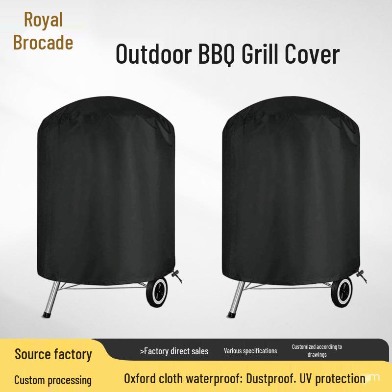 

Round BBQ Grill and Fire Pit Cover for Outdoor Use Diameter 58cm x Height 77cm сірий