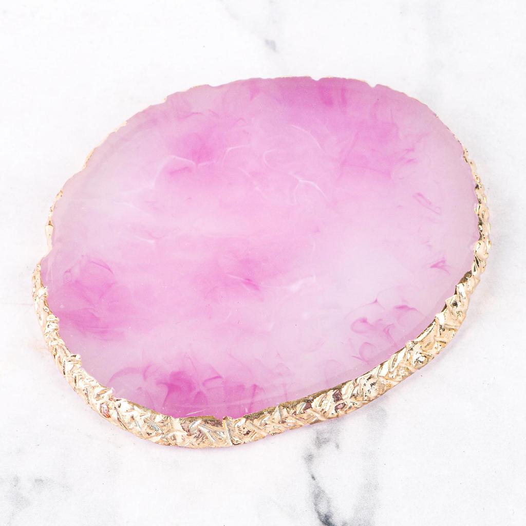 Gold Edge Resin Agate Nail Art Palette