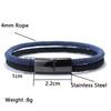 New In Bicolor Rope Bracelet Men Ukrainian Symbol Braclet With Yellow Blue Stainless Steel Magnet Clasp Braslet Homme Pulseras