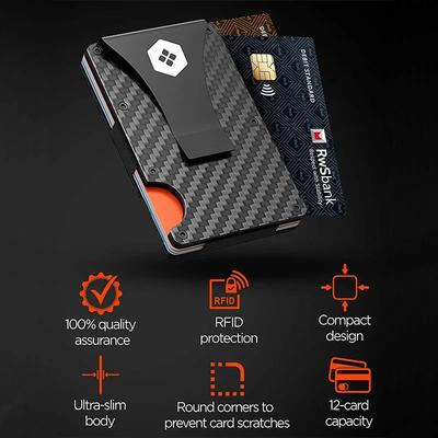 Koolstofvezel Minimalistische Dunne Portemonnee Carteira voor Mannen Cartera Tarjetero Hombre RFID Cashback Creditcardhouder Luxe
