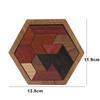 Wooden Hexagonal Puzzles Iq Game Educational Toys For Children Kids Adults Tangram Board Iq Brain Teaser Montessori Toys Gifts