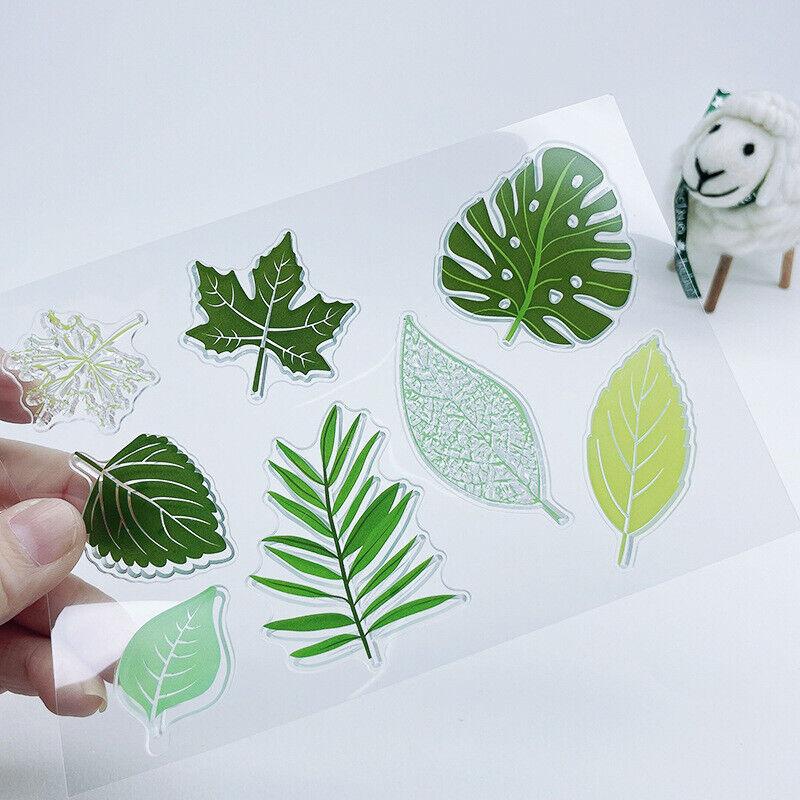 Maple Leaf Frame Transparent Silicone Clear Stamps Seal for DIY Scrapbooking Album Paper Card Decorative Sheets