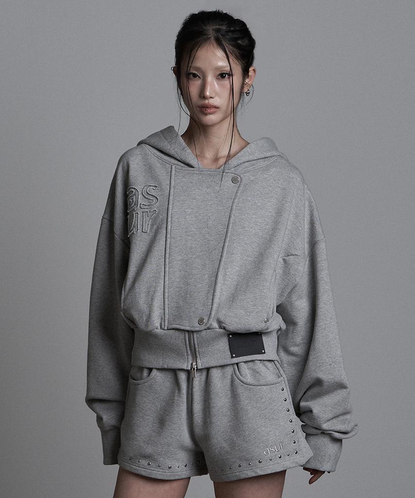 As You Are Hide Crop Zip-Up Melange