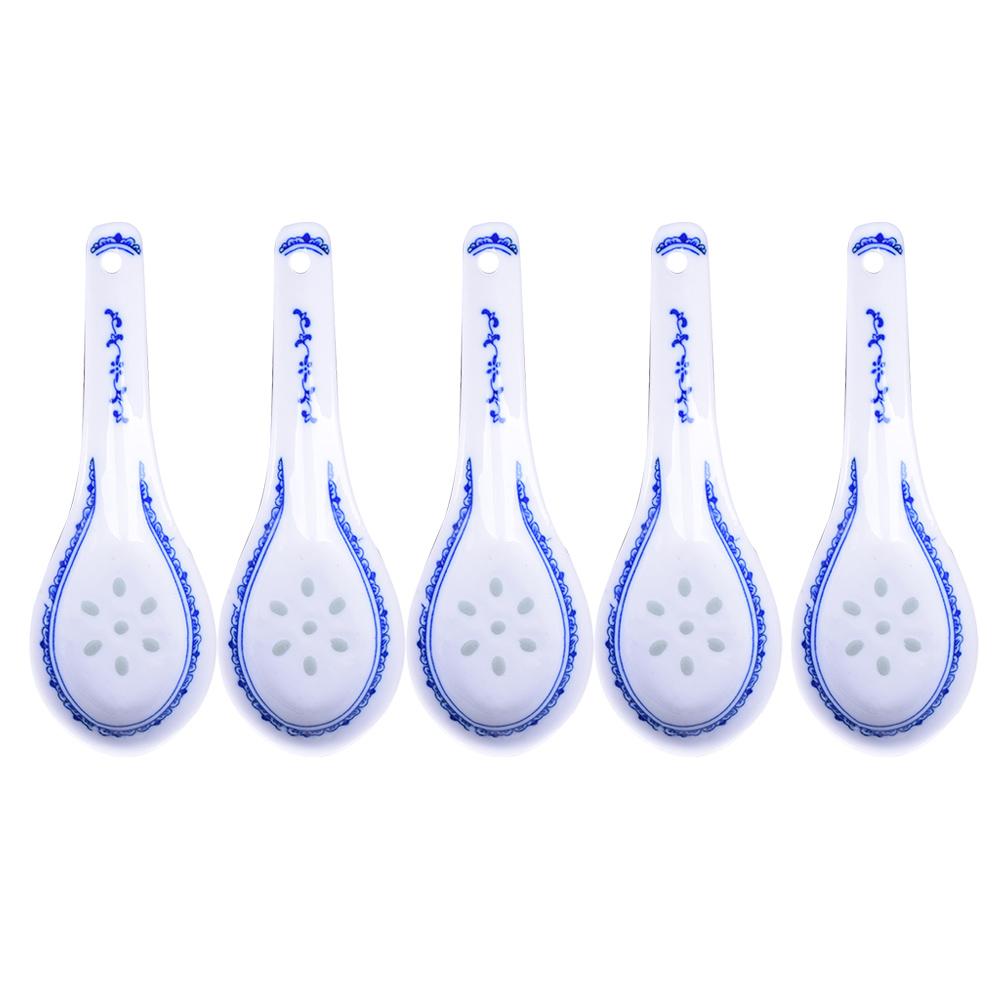 5 Pcs Korean Soup Spoon Bulk Spoons Chinese Porcelain Multi-function Style Scoop Tableware Noodle